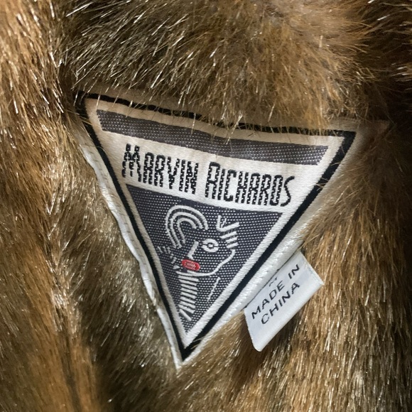 Vintage Marvin Richards Denim Jean Jacket Faux Fur - Picture 8 of 8